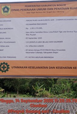 Pemerintah Daerah Kabupaten Bogor Realisasikan Program Bupati Rudi Susmanto Dengan Kegiatan Perbaikan Jalan Hotmix Gunung sari – Ciasihan